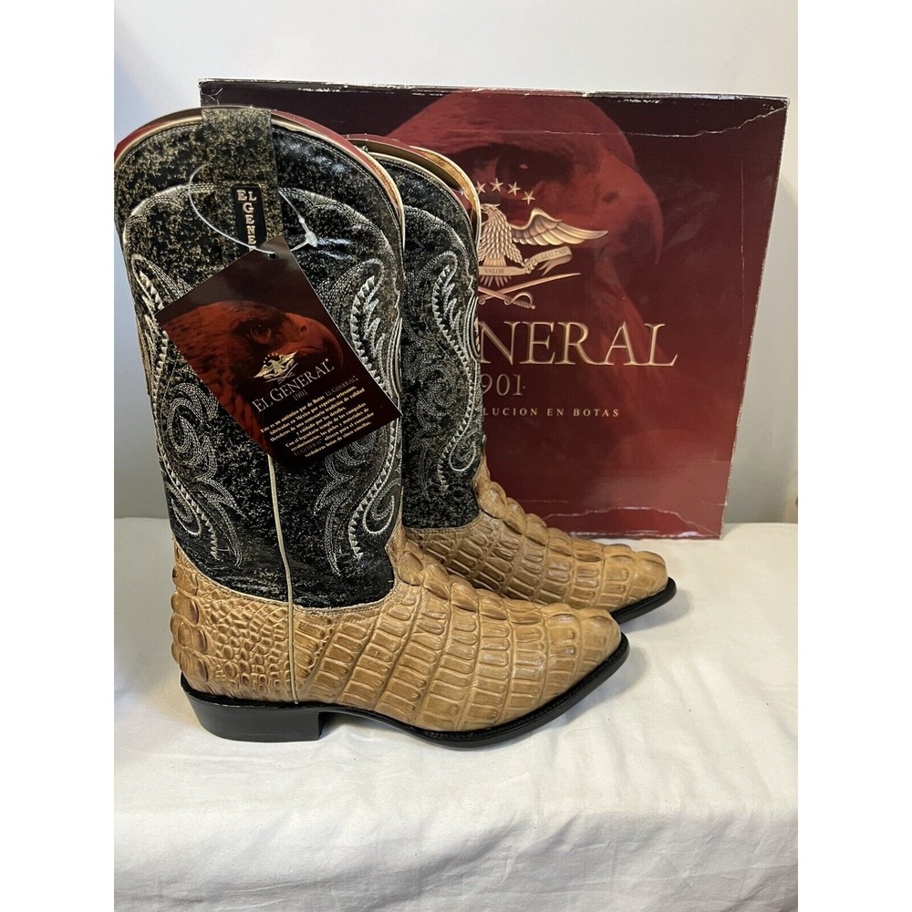 EL GENERAL MEN GATOR  Rodeo Western Boots-PALOM-sz 6.5